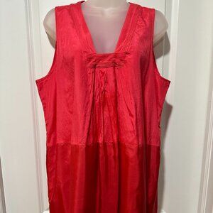 Pure DKNY Red Sleeveless Silk/Cotton Top, Size L